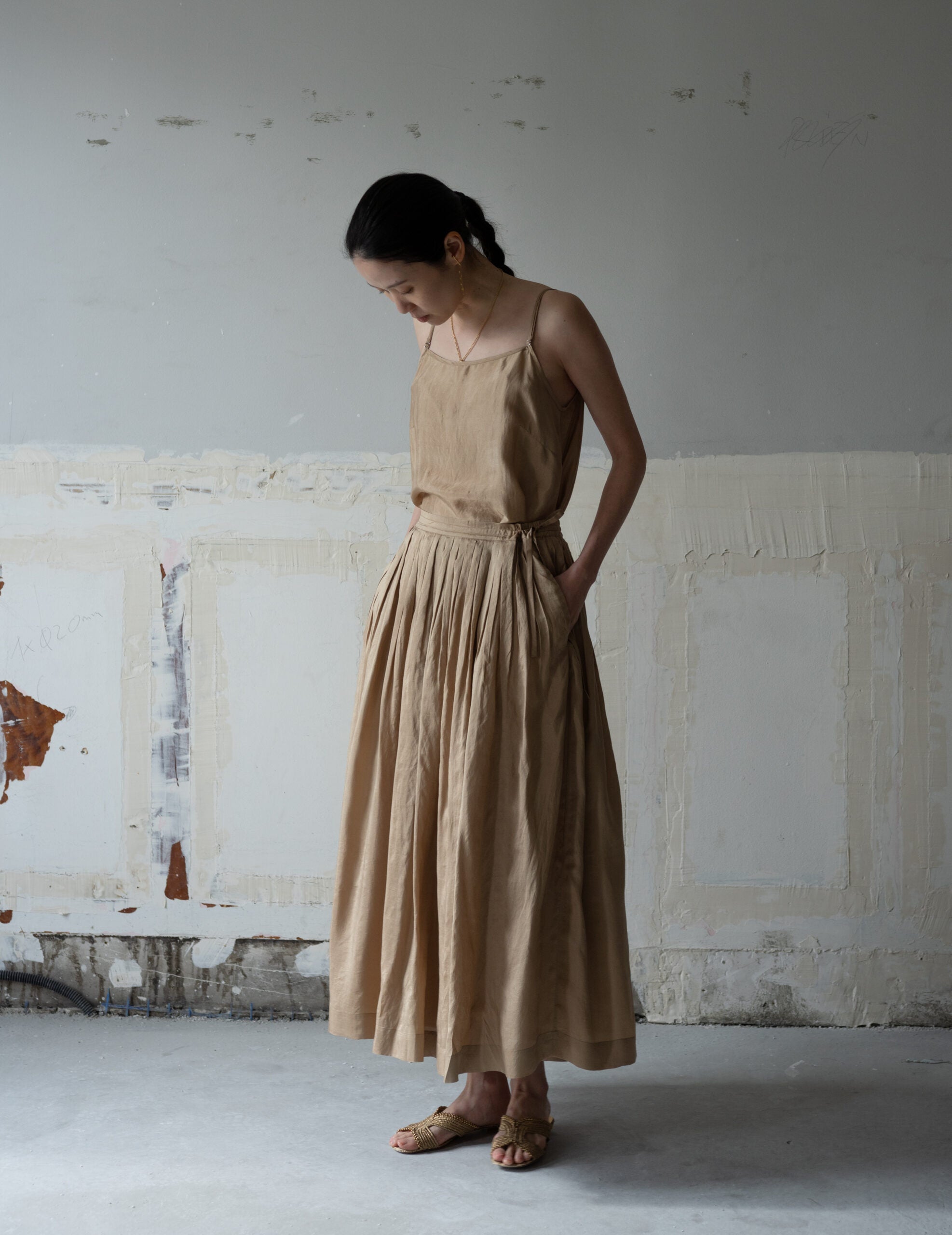 CLARISSA Silk Skirt・Gold