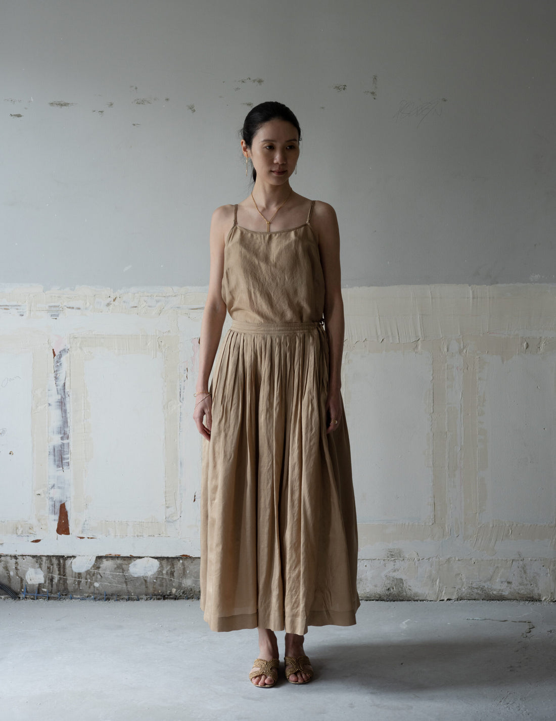 CLARISSA Silk Skirt・Gold