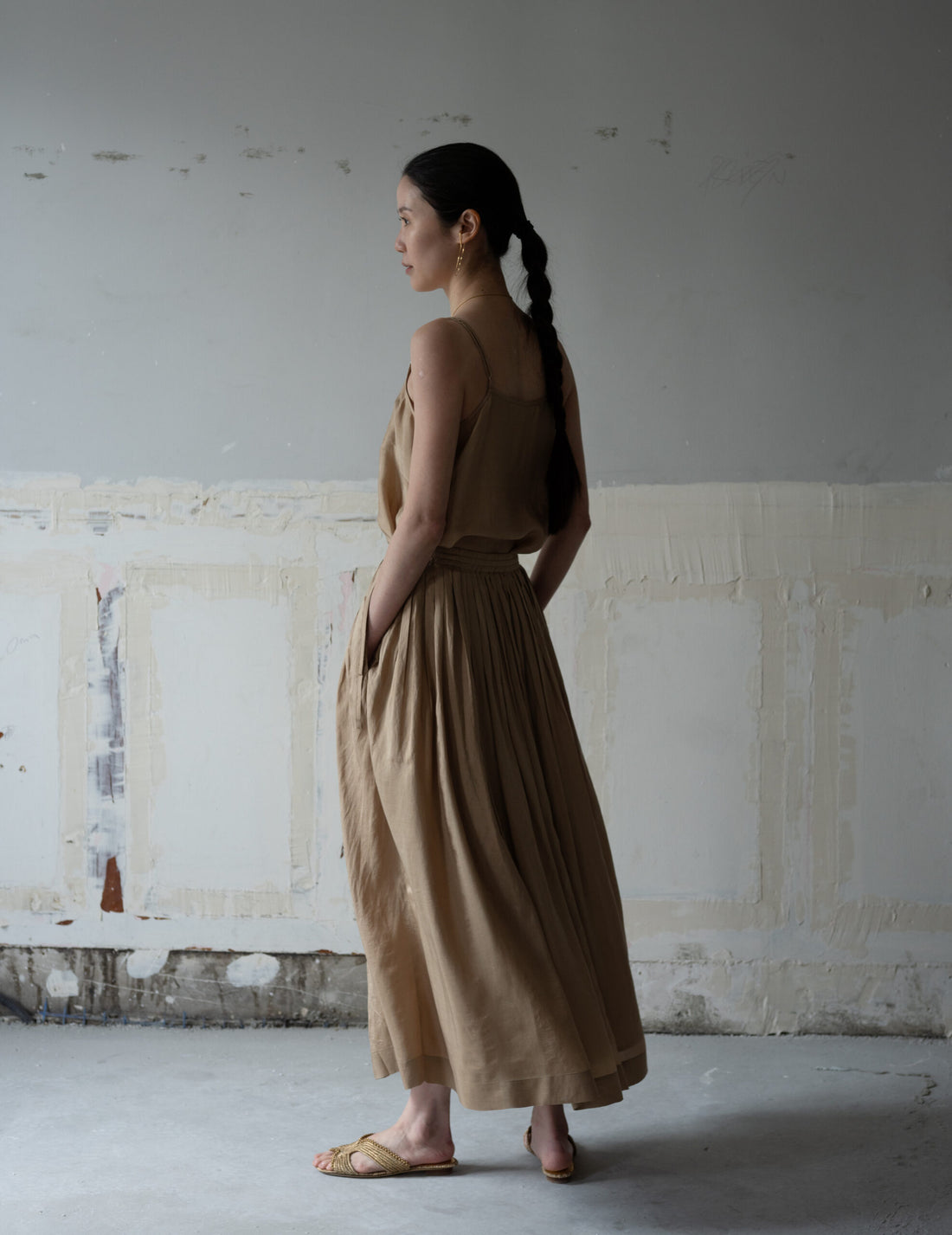 CLARISSA Silk Skirt・Gold