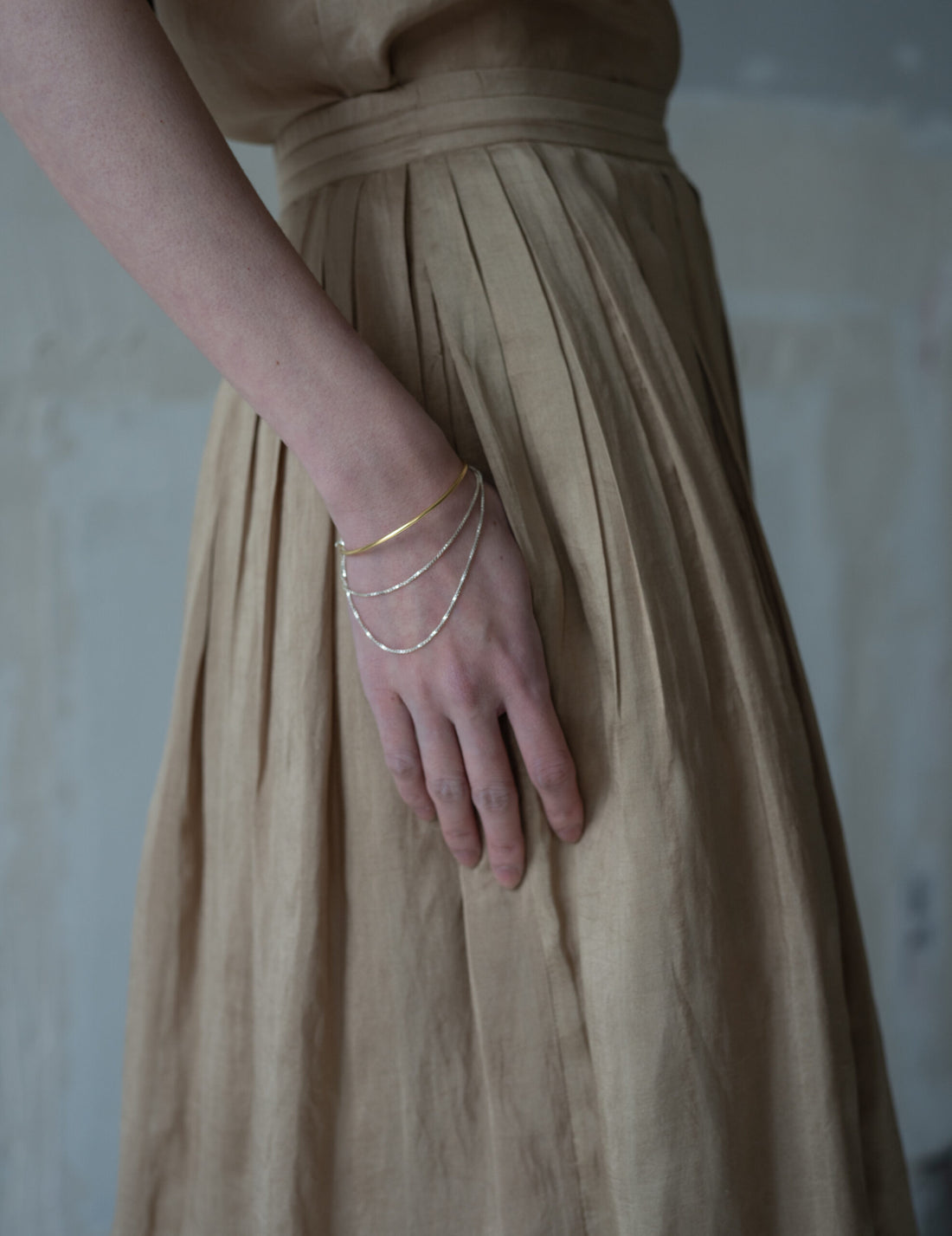 CLARISSA Silk Skirt・Gold