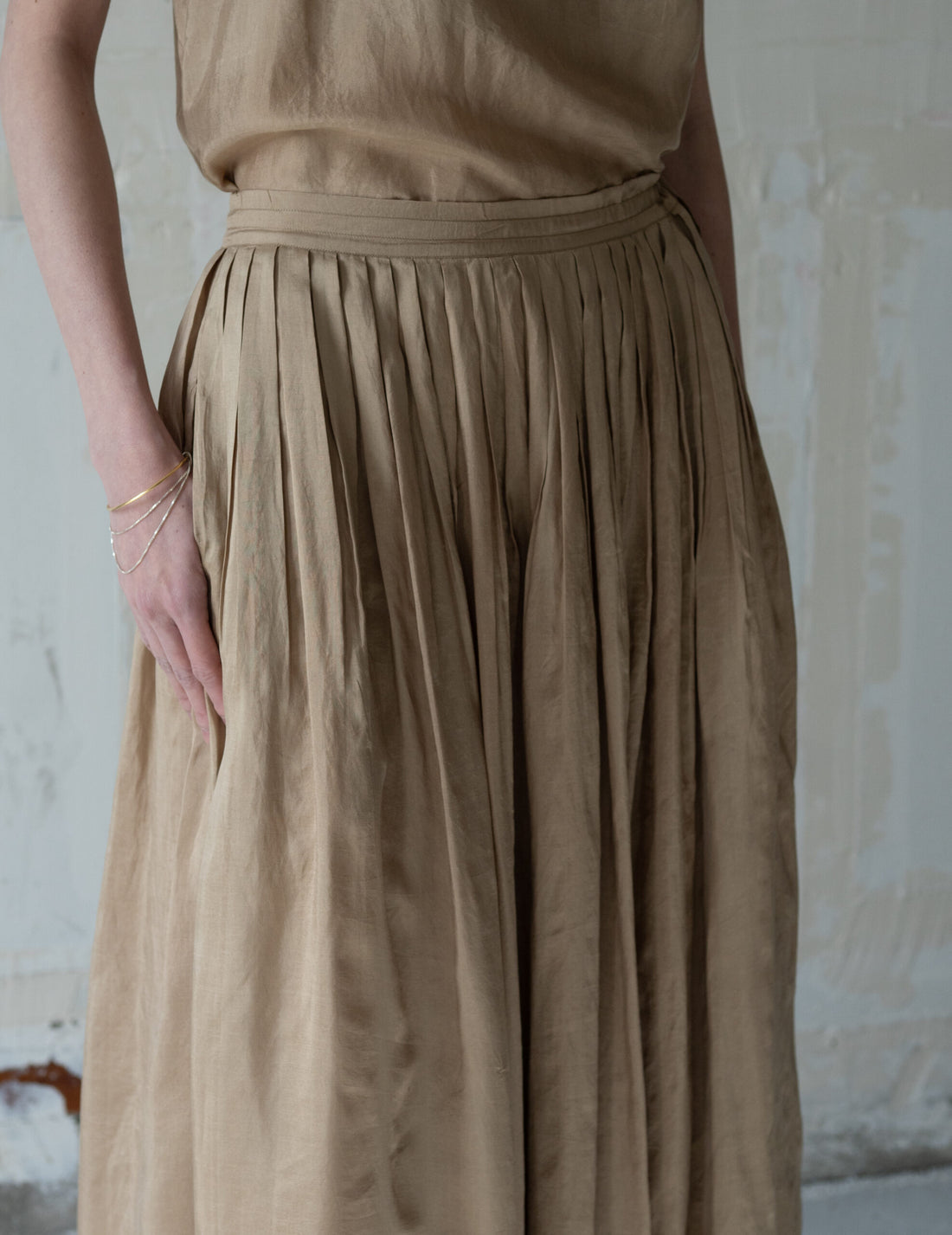 CLARISSA Silk Skirt・Gold