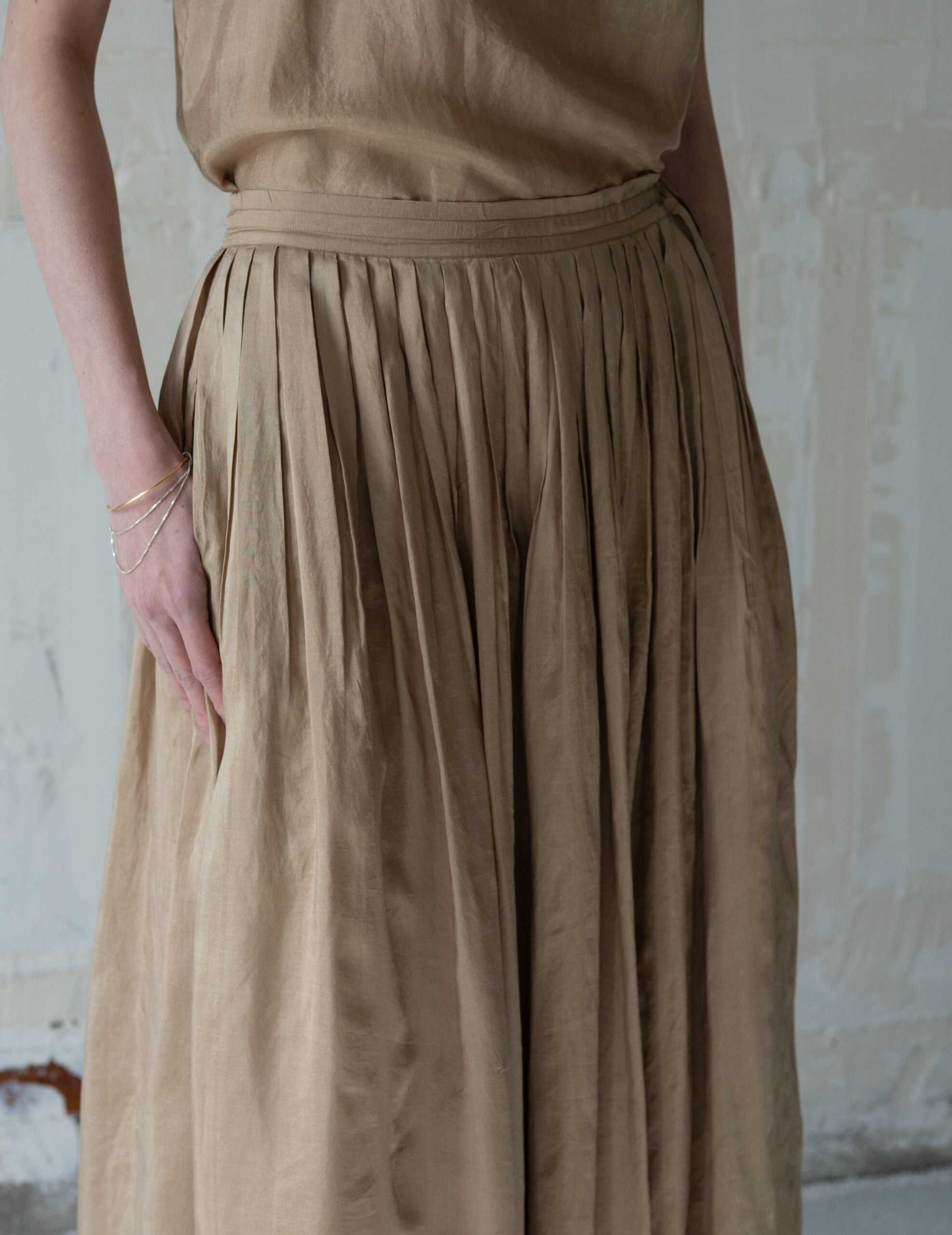 CLARISSA Silk Skirt・Gold