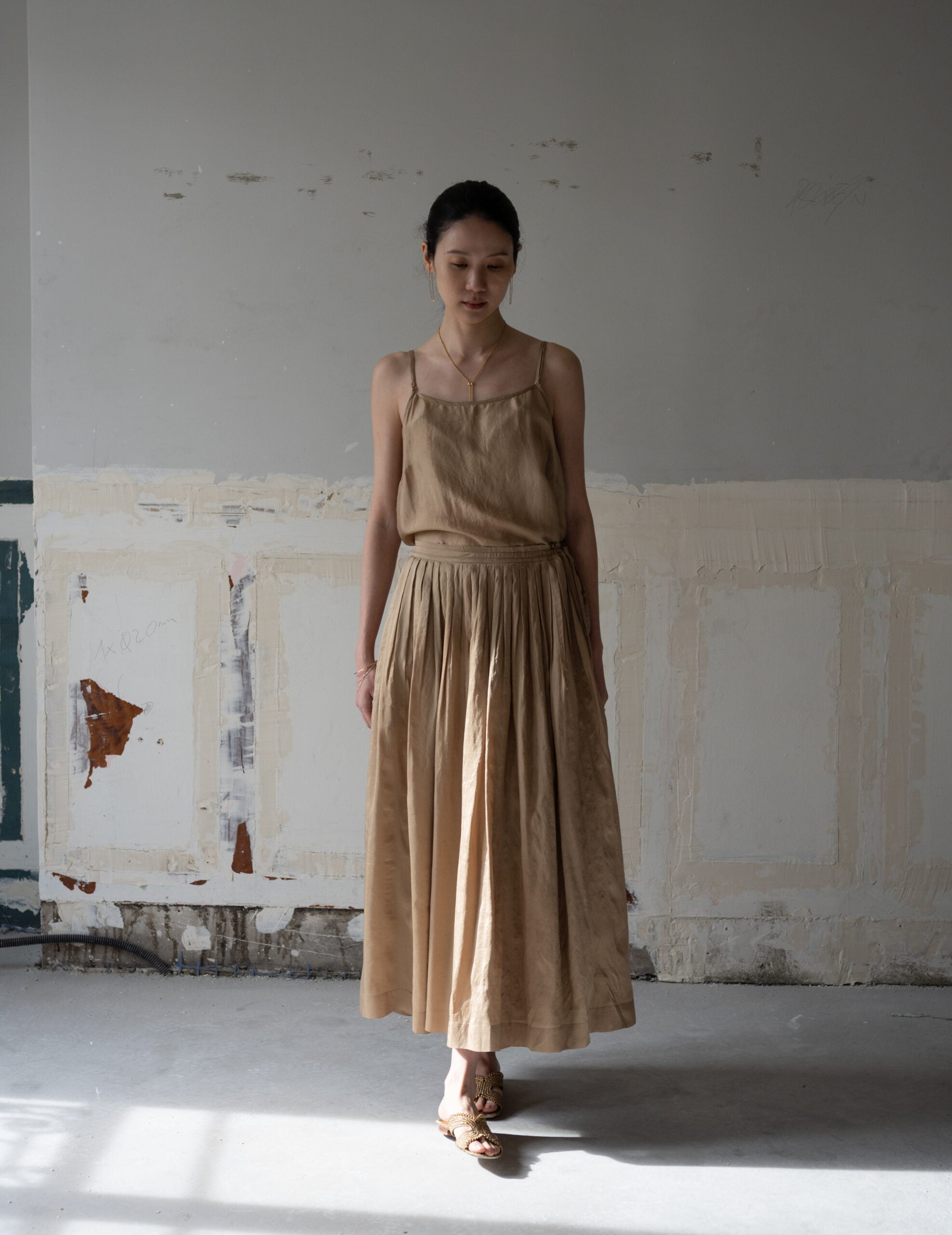 CLARISSA Silk Skirt・Gold