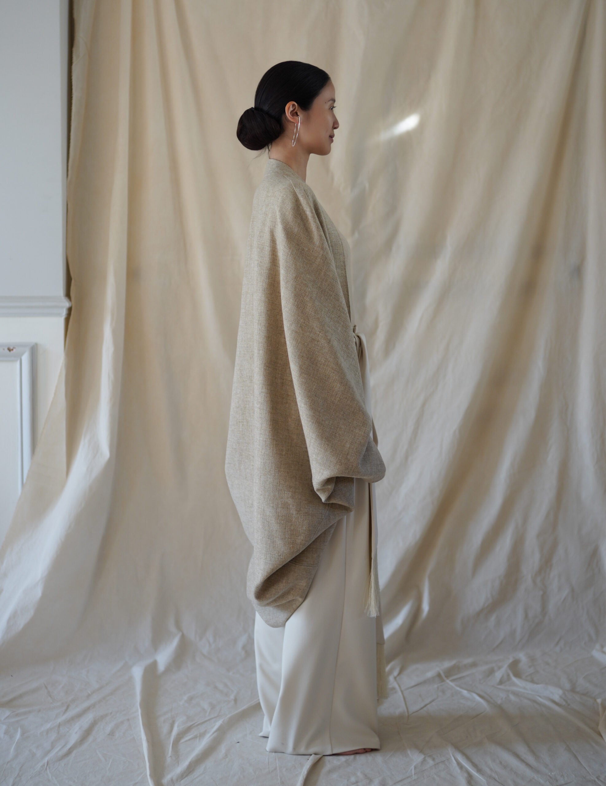 Fabiola Wool Cocoon Coat・Beige Melange