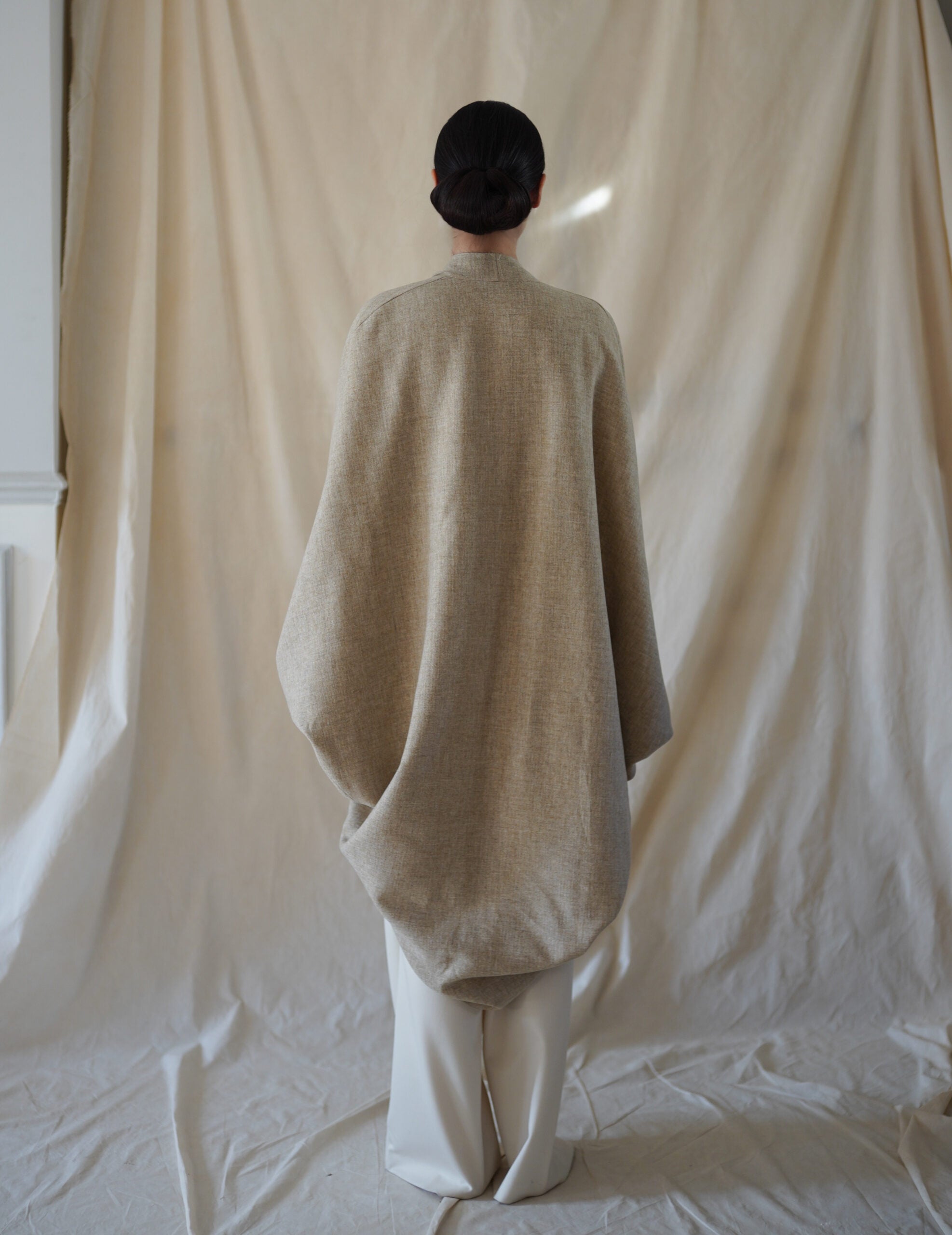 Fabiola Wool Cocoon Coat・Beige Melange