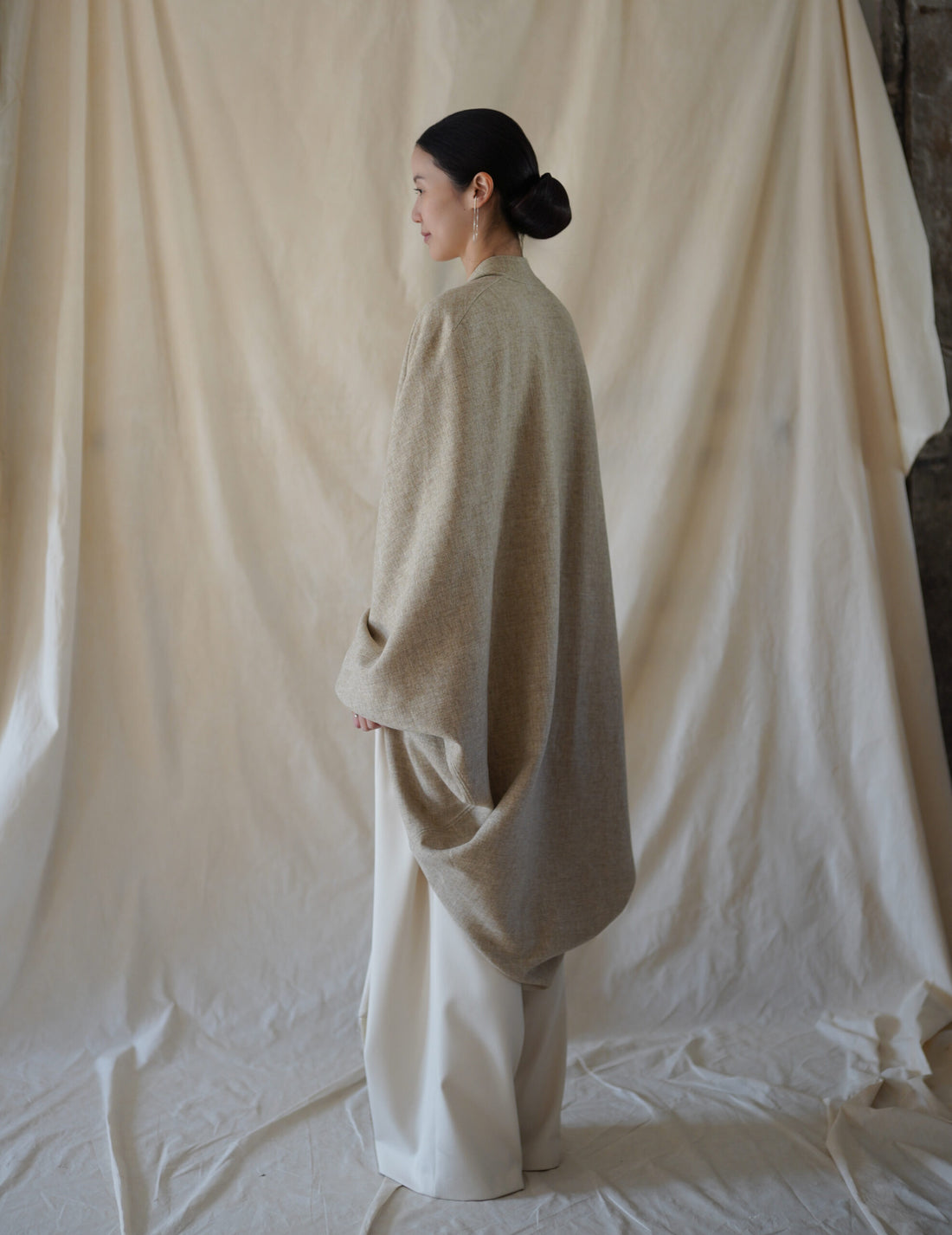 Fabiola Wool Cocoon Coat・Beige Melange
