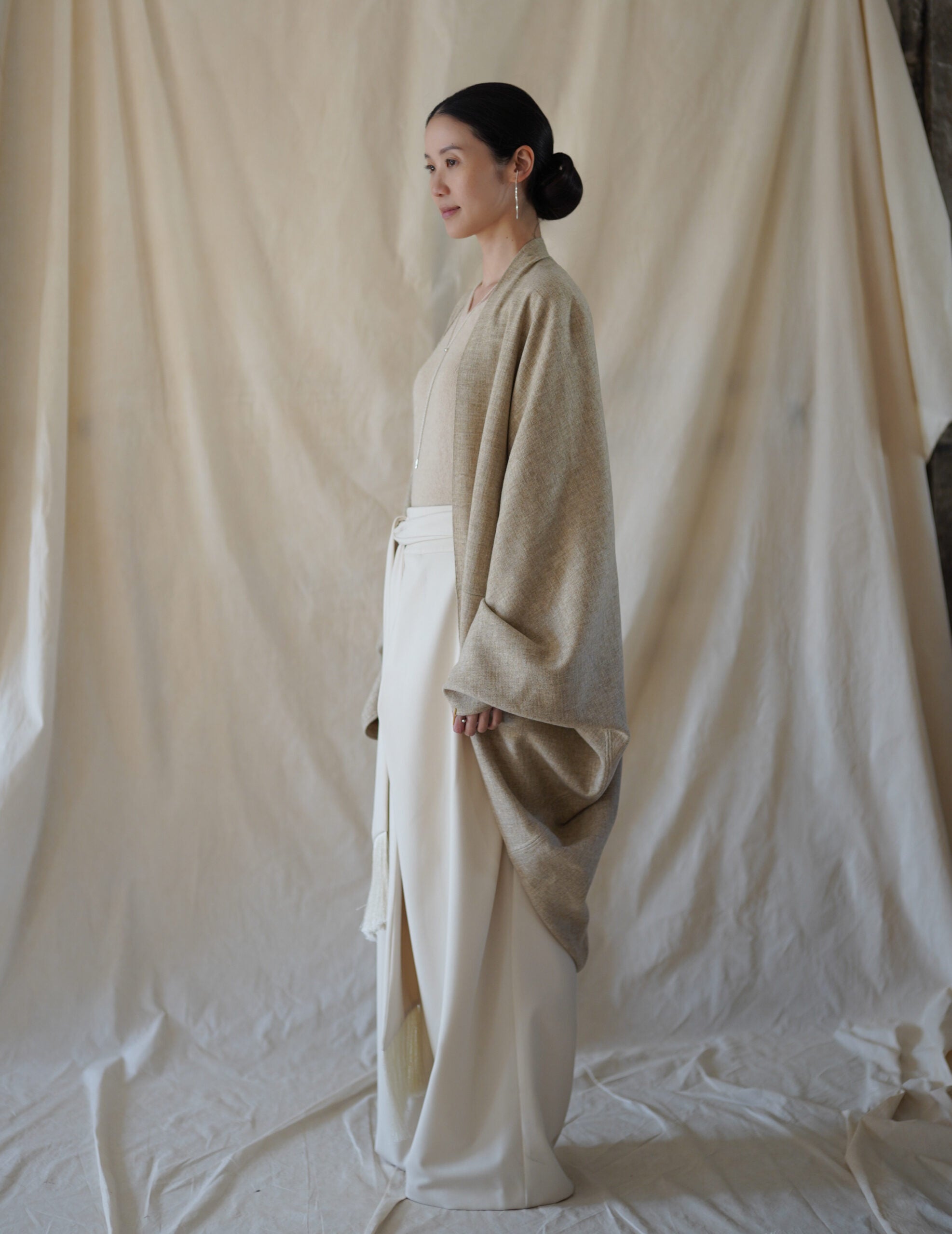 Fabiola Wool Cocoon Coat・Beige Melange