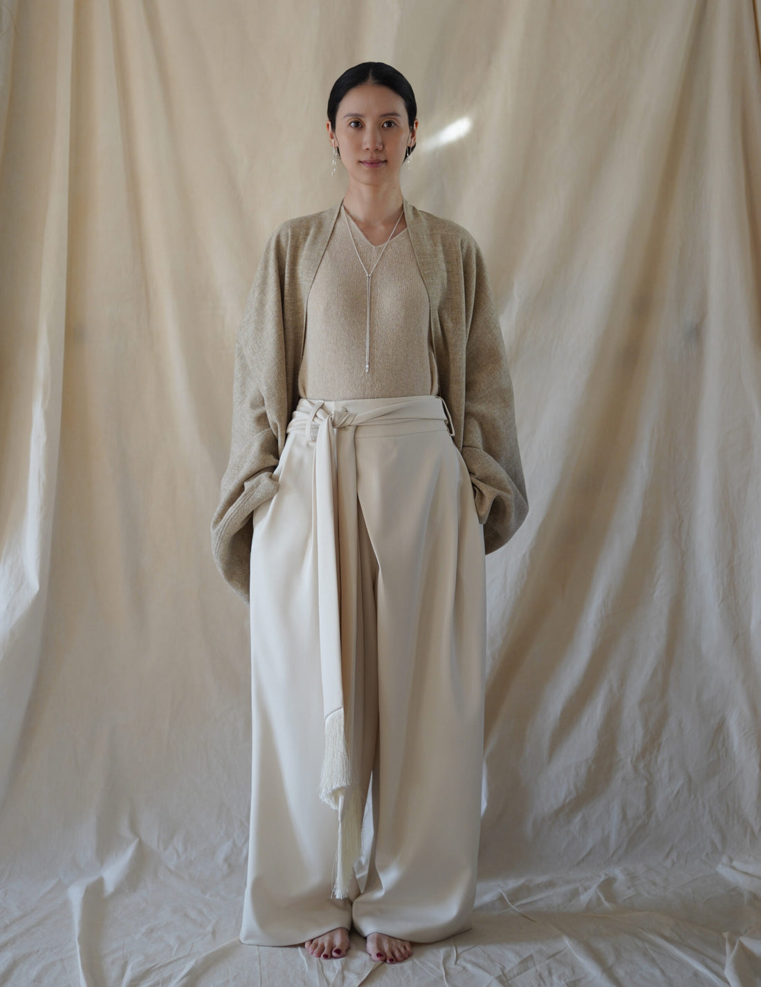 Fabiola Wool Cocoon Coat・Beige Melange