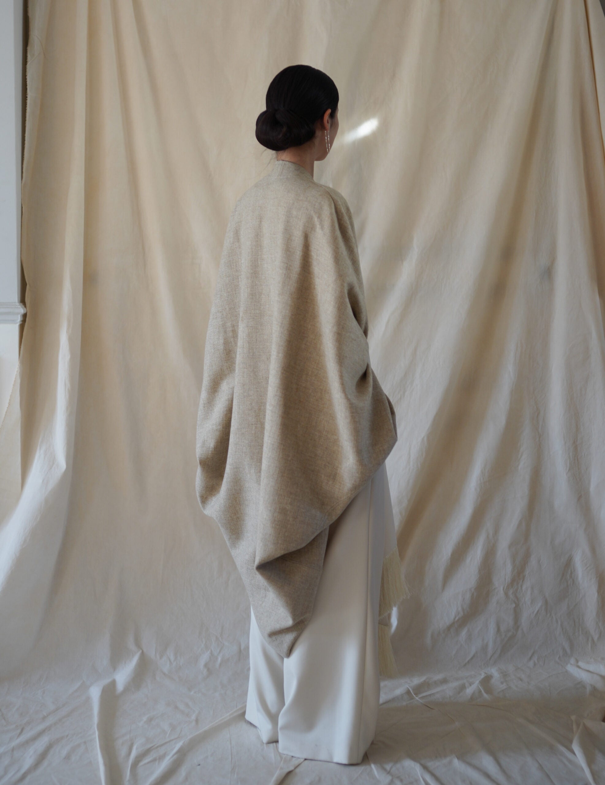 Fabiola Wool Cocoon Coat・Beige Melange