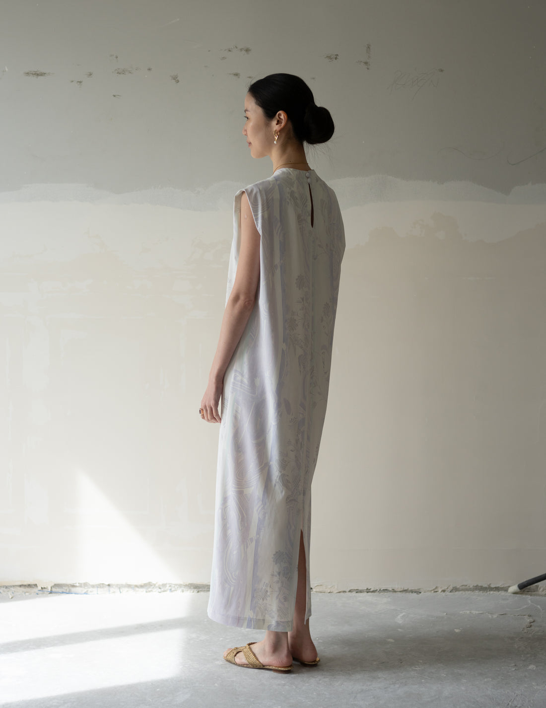 Marble Print Jersey Dress・Purple