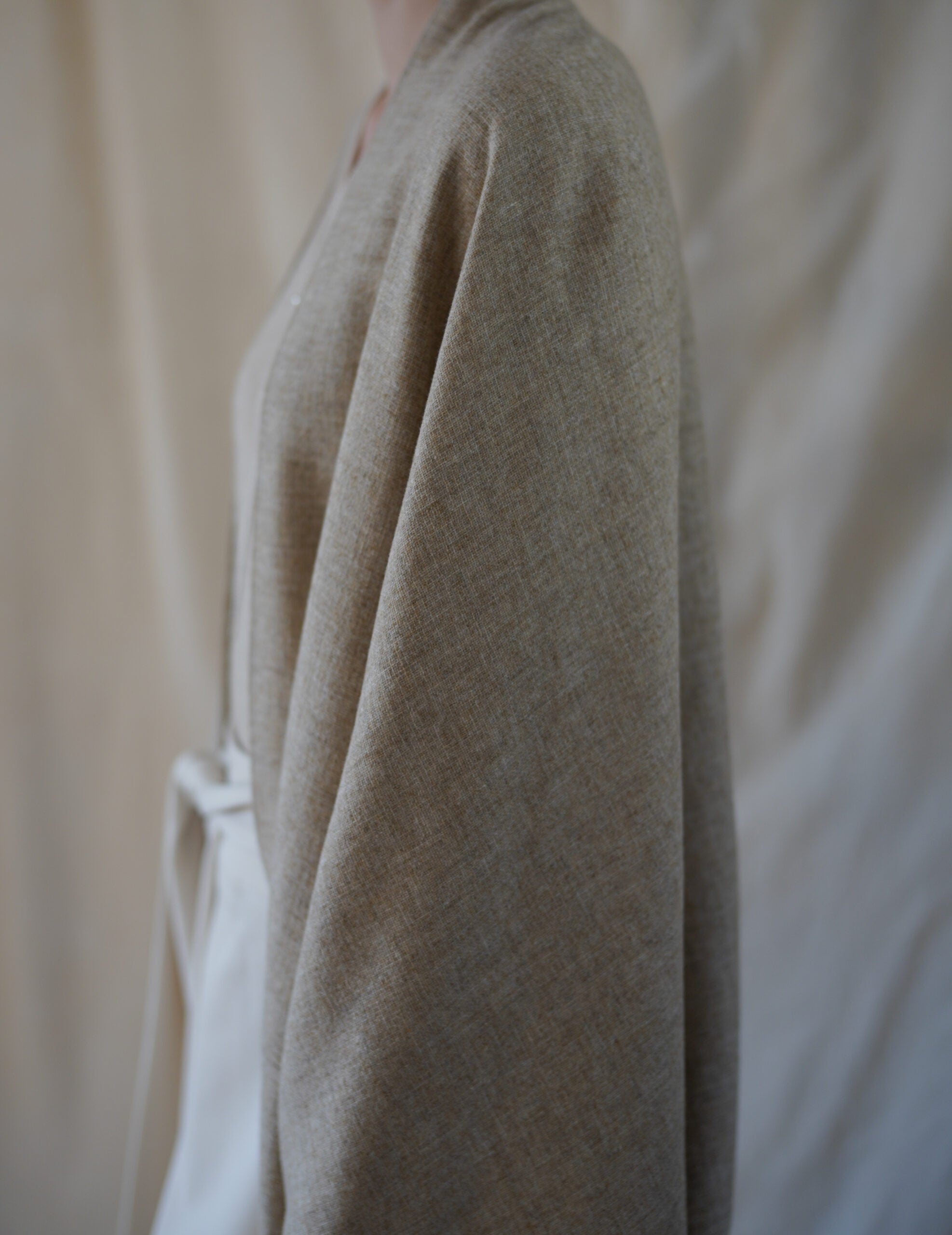 Fabiola Wool Cocoon Coat・Beige Melange
