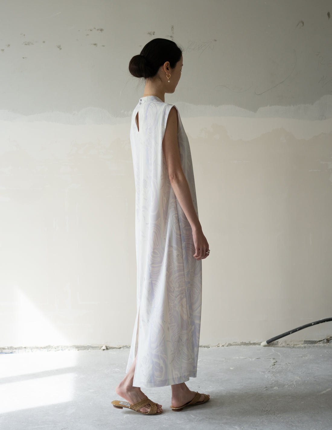 Marble Print Jersey Dress・Purple