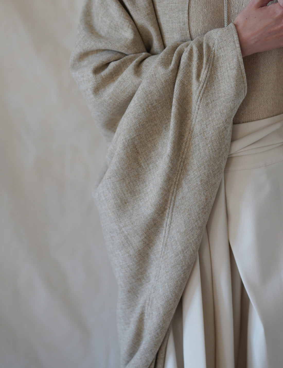 Fabiola Wool Cocoon Coat・Beige Melange
