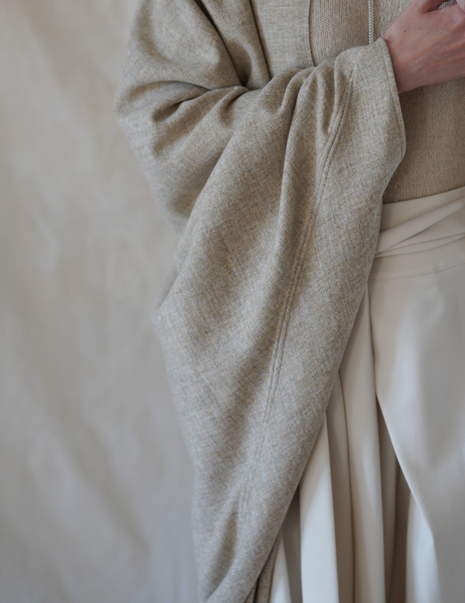 Fabiola Wool Cocoon Coat・Beige Melange