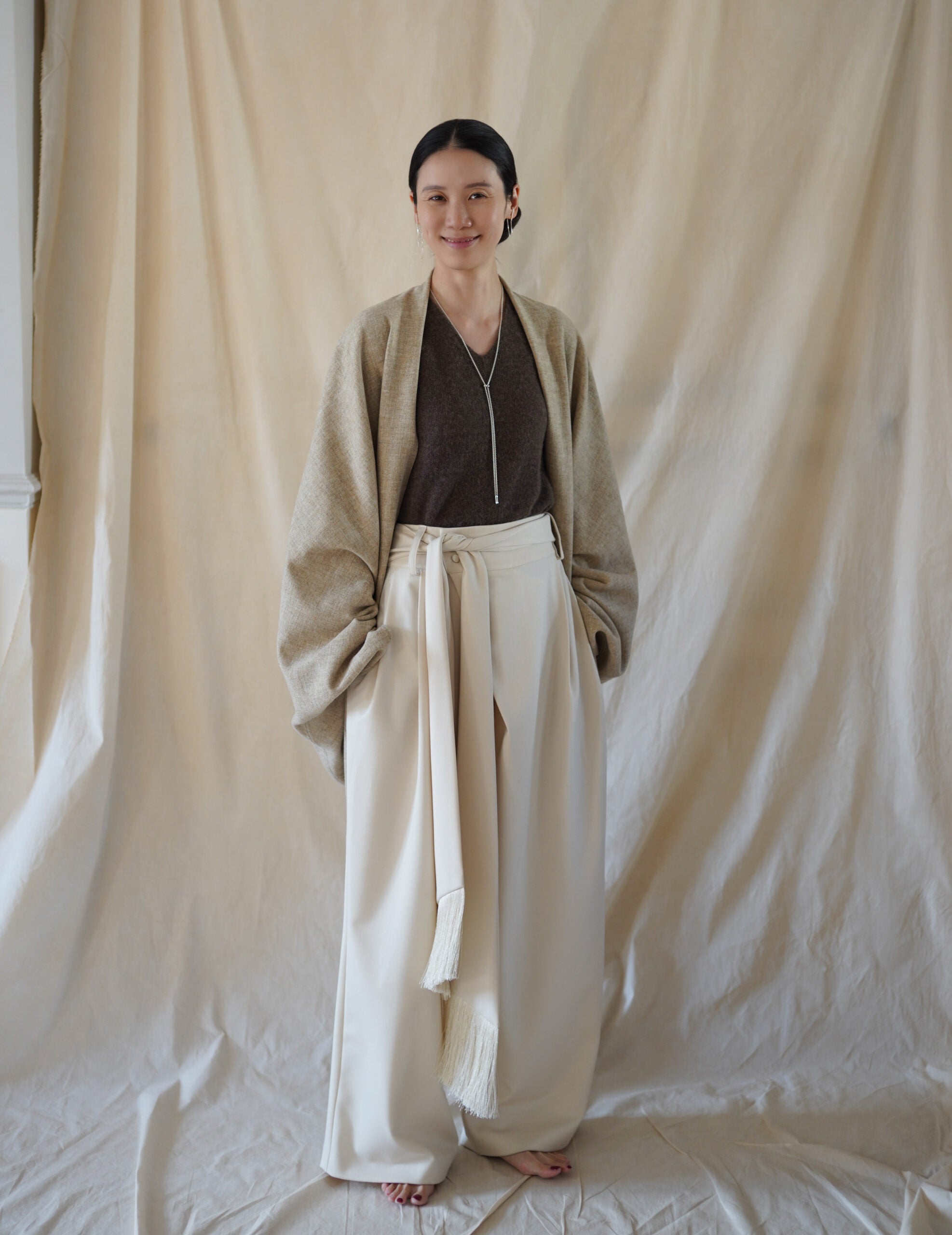 Fabiola Wool Cocoon Coat・Beige Melange