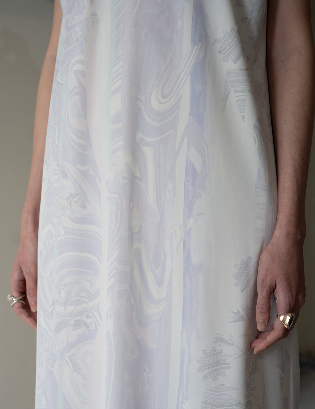 Marble Print Jersey Dress・Purple