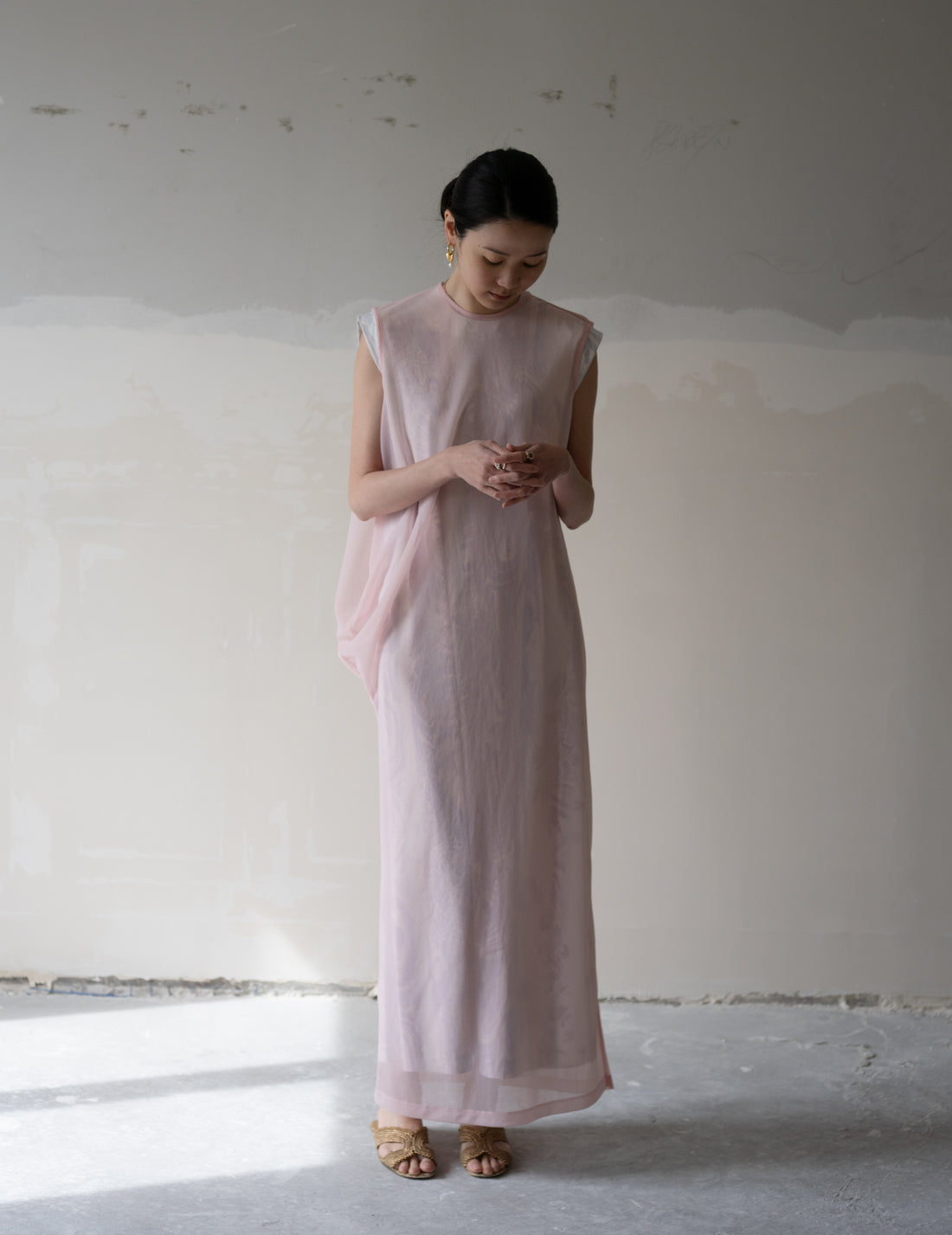 Marble Print Jersey Dress・Purple