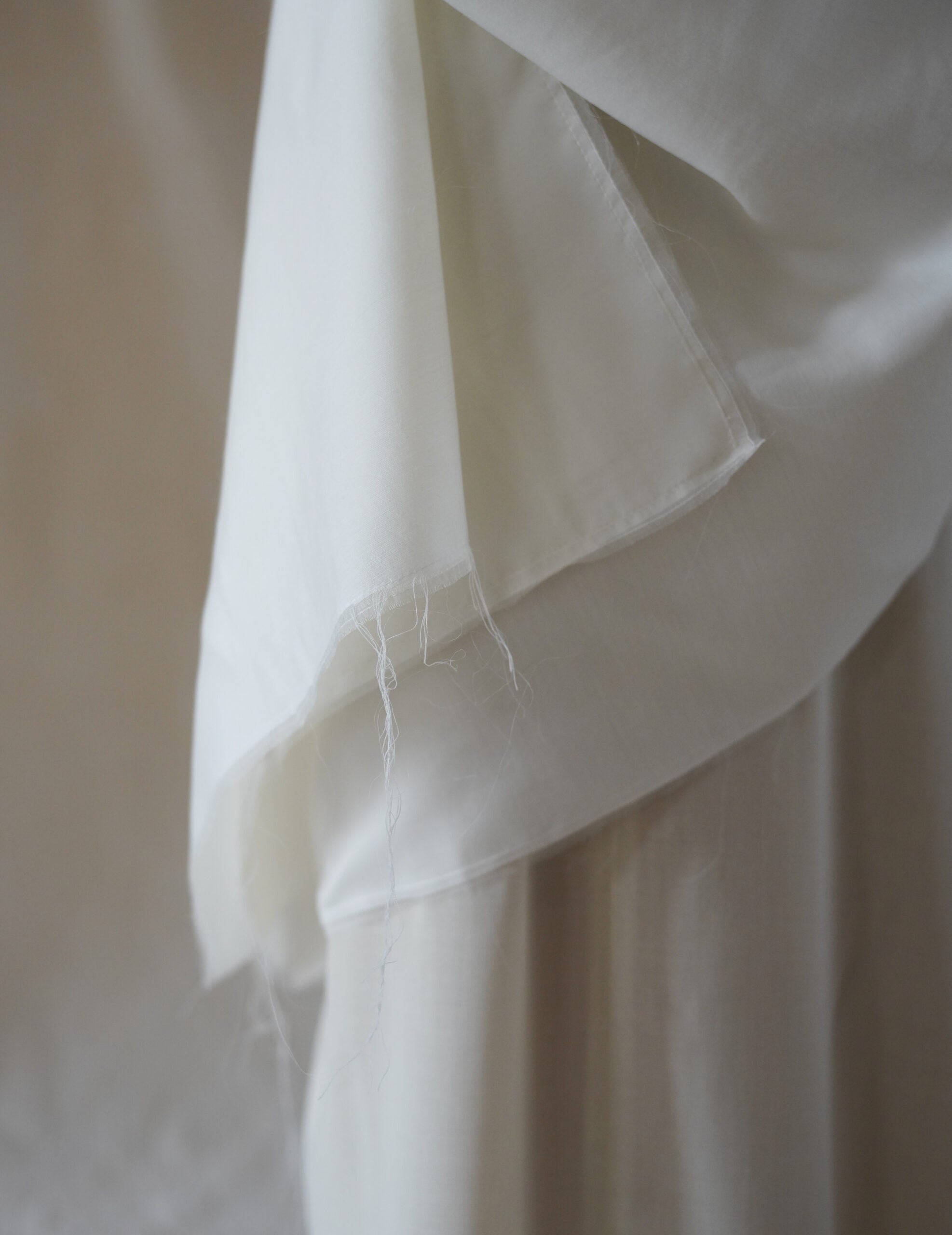 Macha 羊毛真絲混紡長巾・米白色