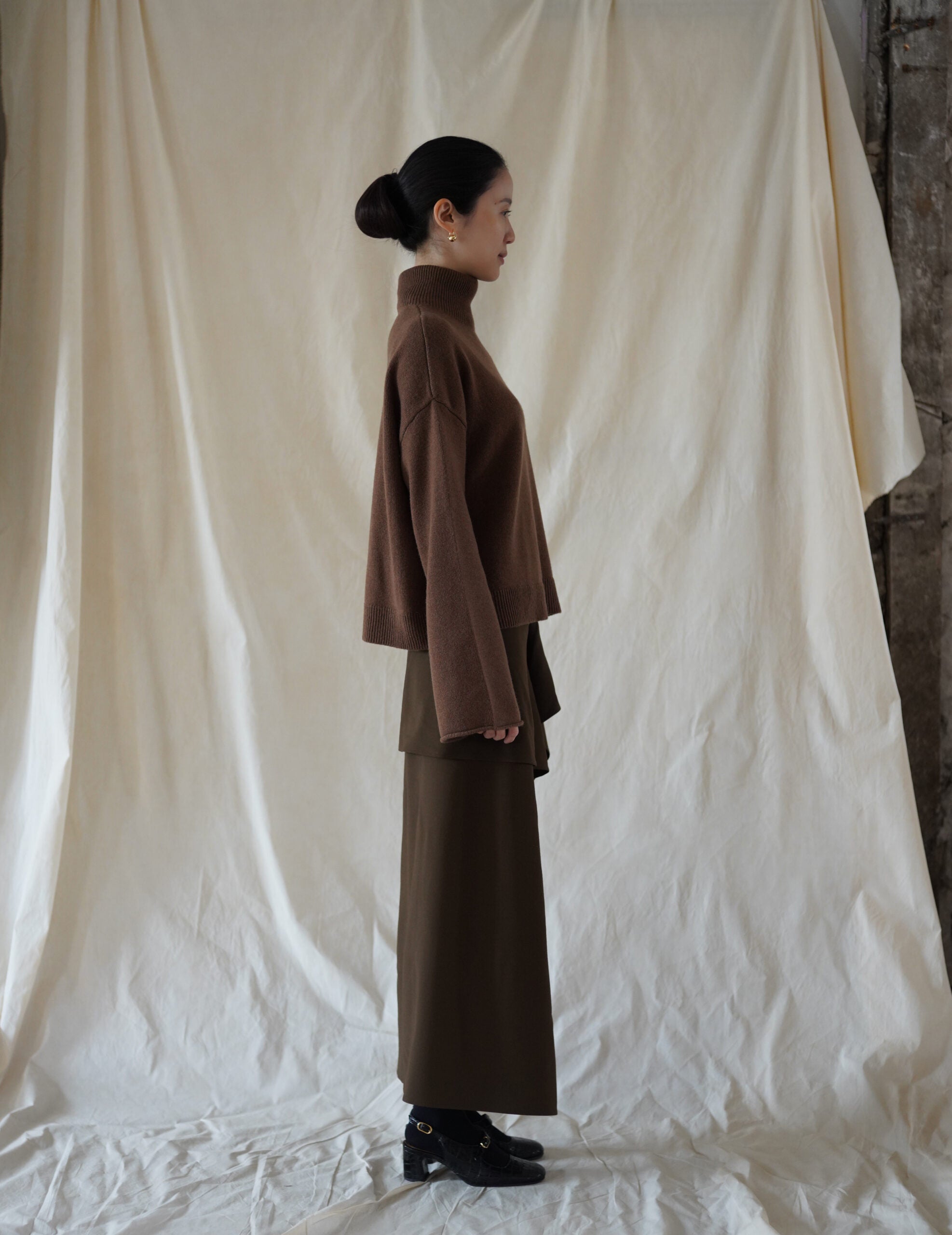 Alicia Cashmere Sweater・Khaki Brown