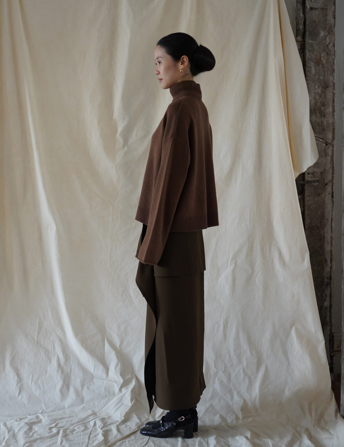 Alicia Cashmere Sweater・Khaki Brown