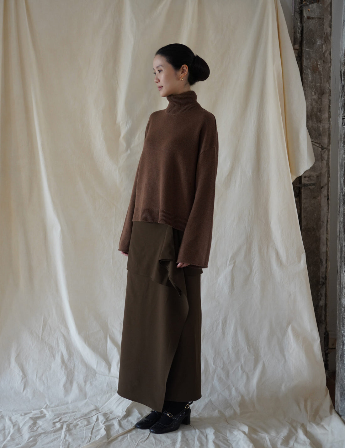 Alicia Cashmere Sweater・Khaki Brown