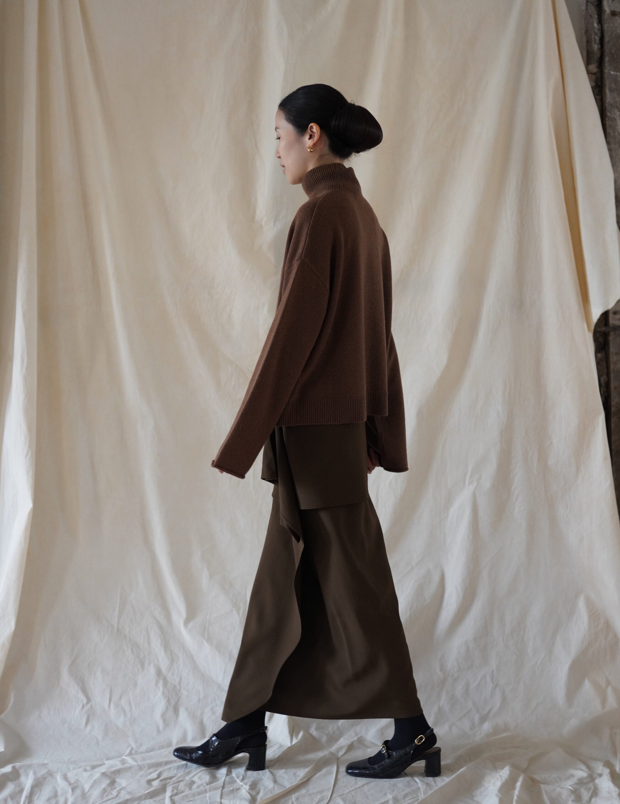 Alicia Cashmere Sweater・Khaki Brown