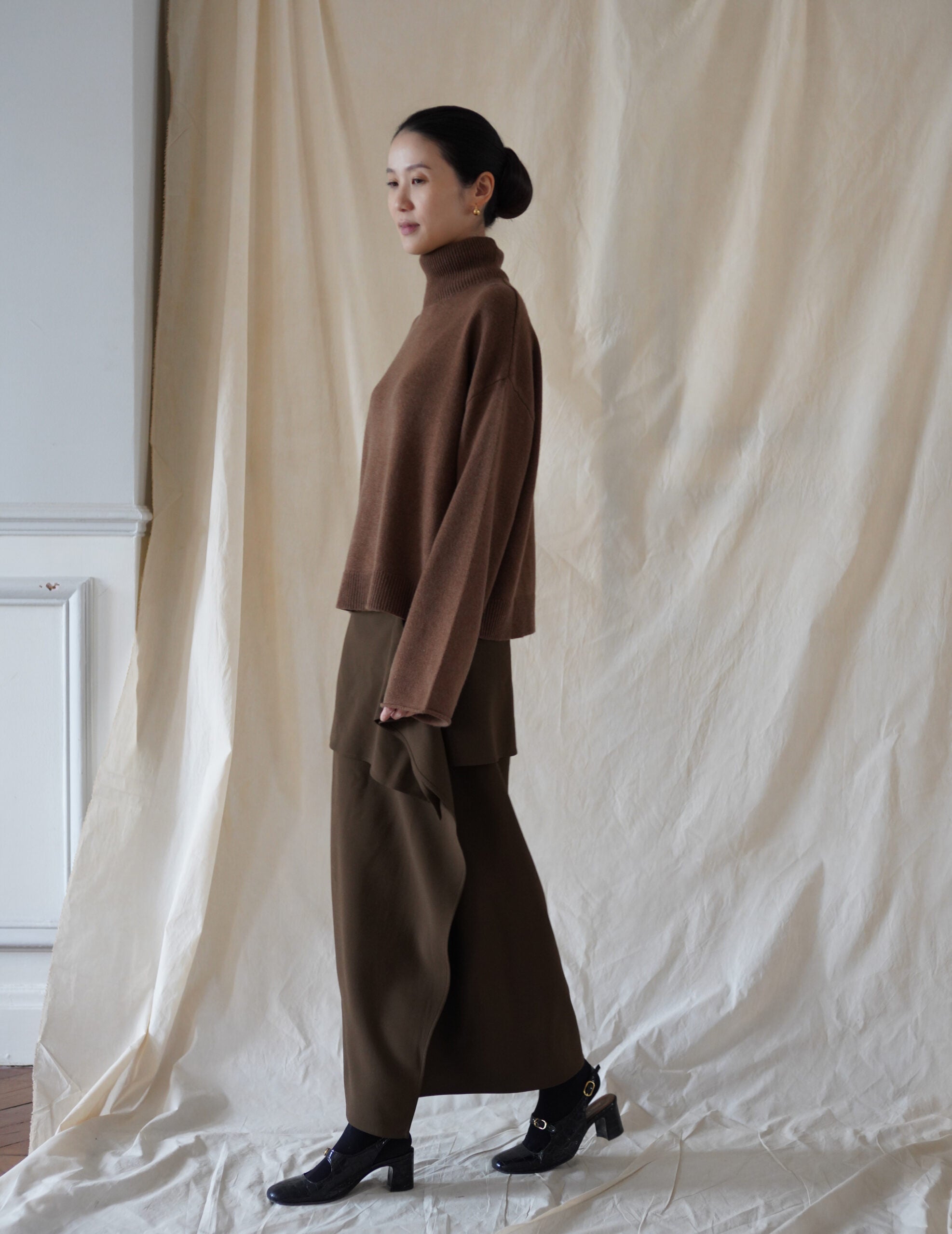 Alicia Cashmere Sweater・Khaki Brown