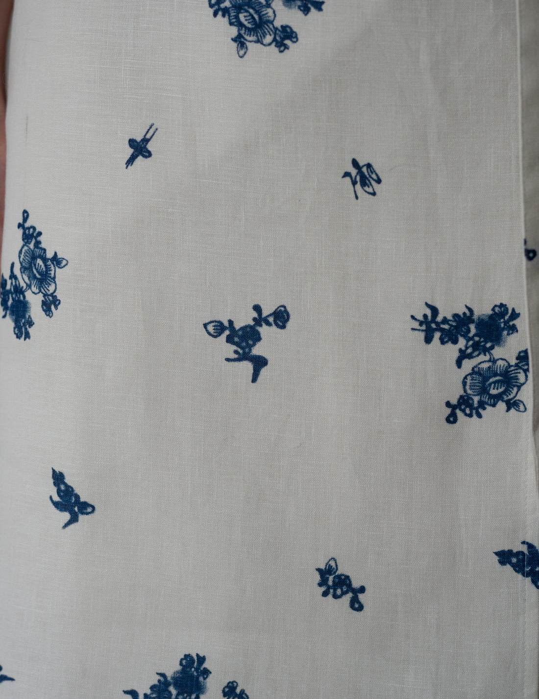 Indigo Print Linen Apron・Indigo Print