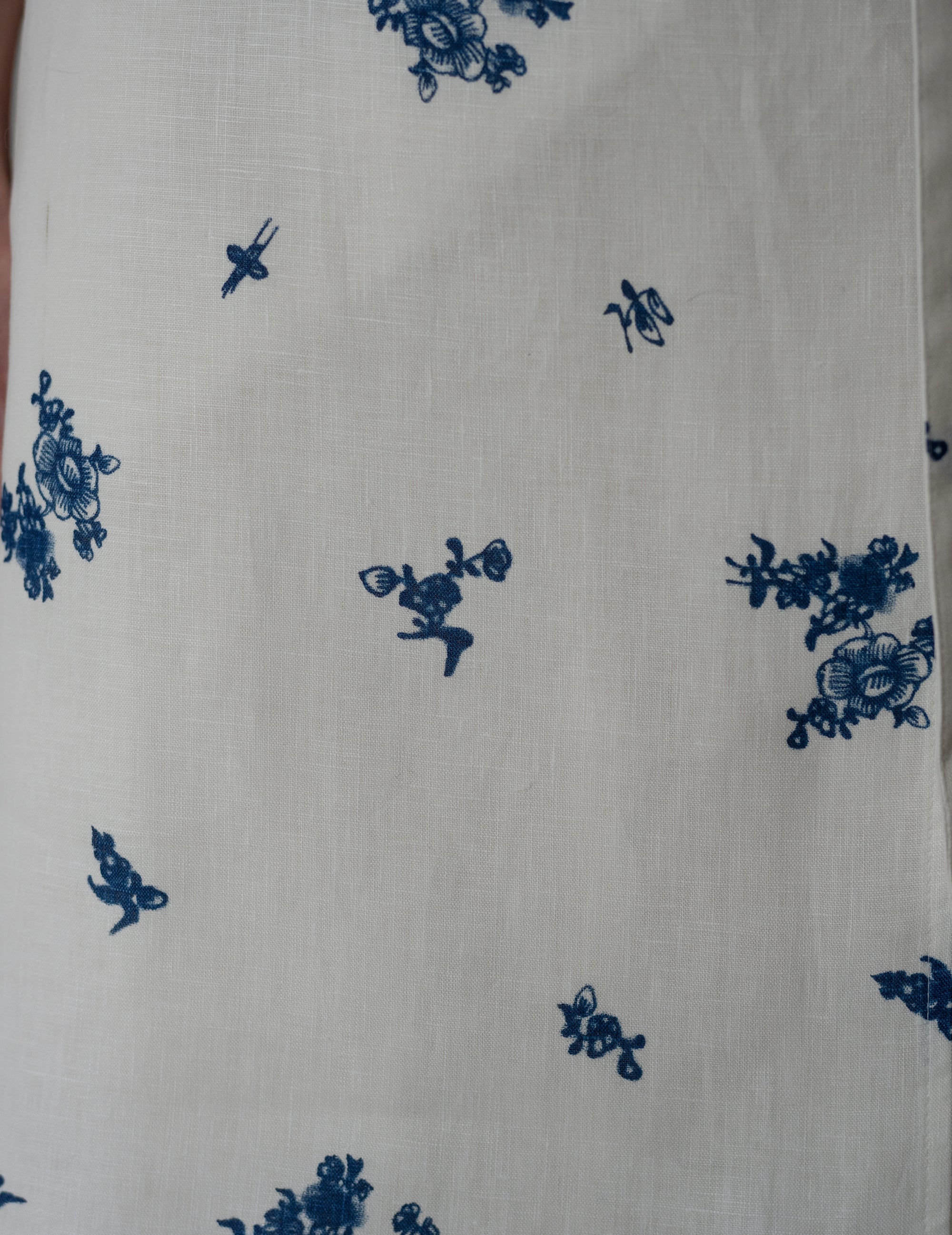 Indigo Print Linen Apron・Indigo Print