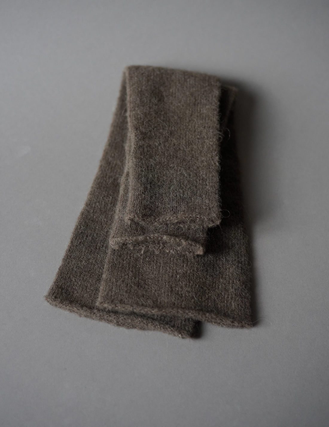 Hana Baby Alpaca Cashmere Silk Long Mittens・Dark Taupe