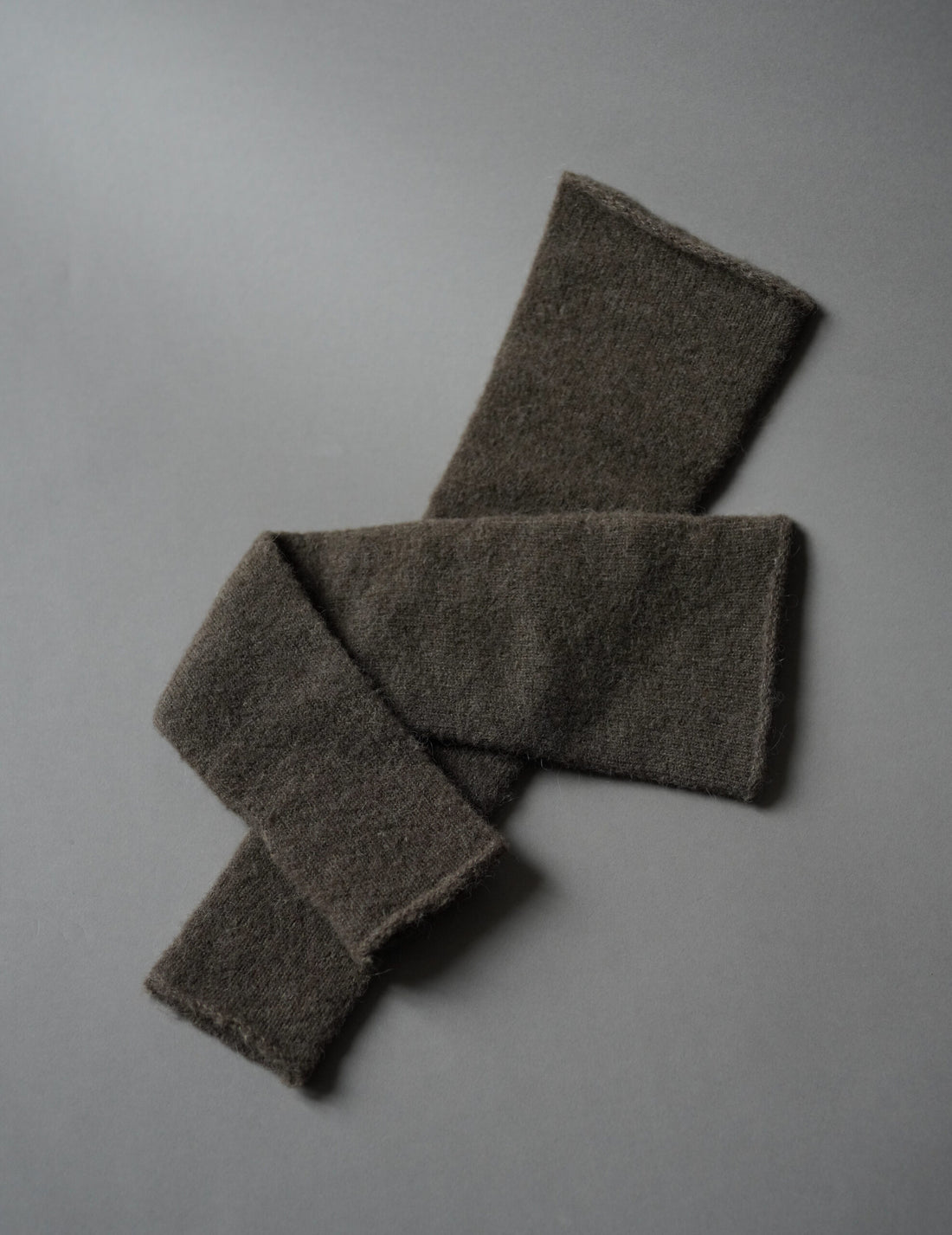 Hana Baby Alpaca Cashmere Silk Long Mittens・Dark Taupe