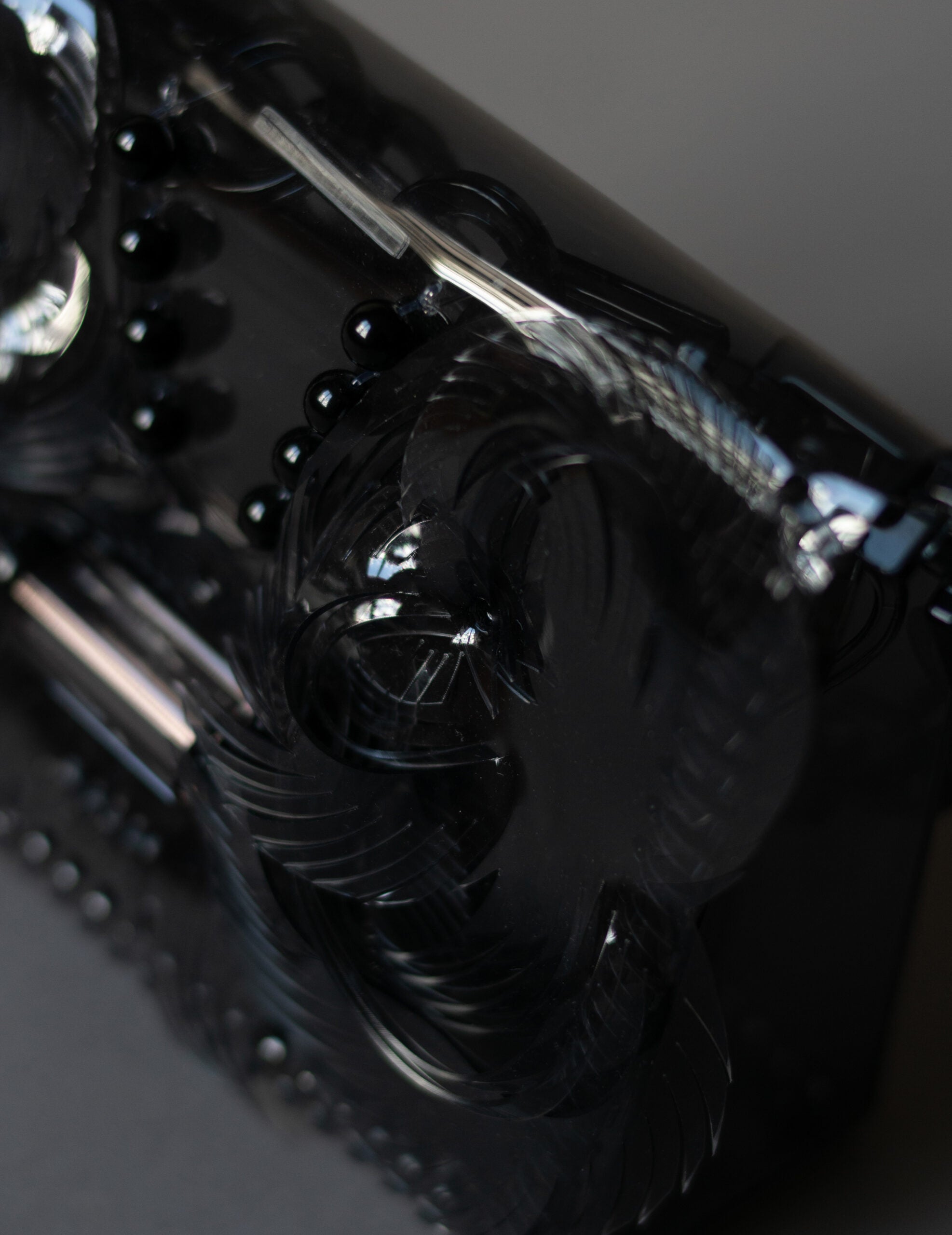 Transparent Sculptural Mini Chain Bag・Black