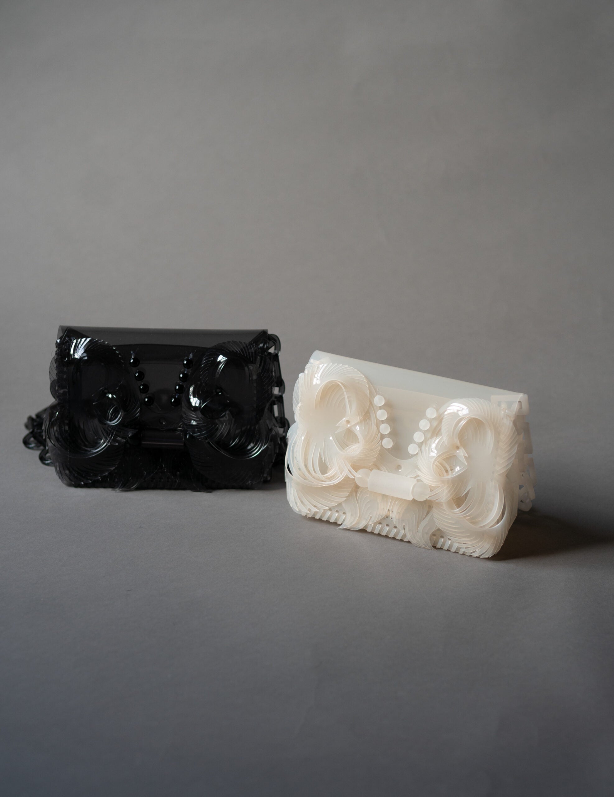 Transparent Sculptural Mini Chain Bag・White