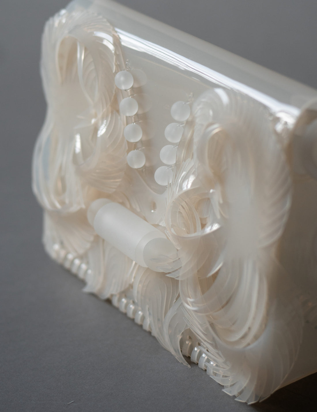 浮雕透明鍊帶迷你包・白色