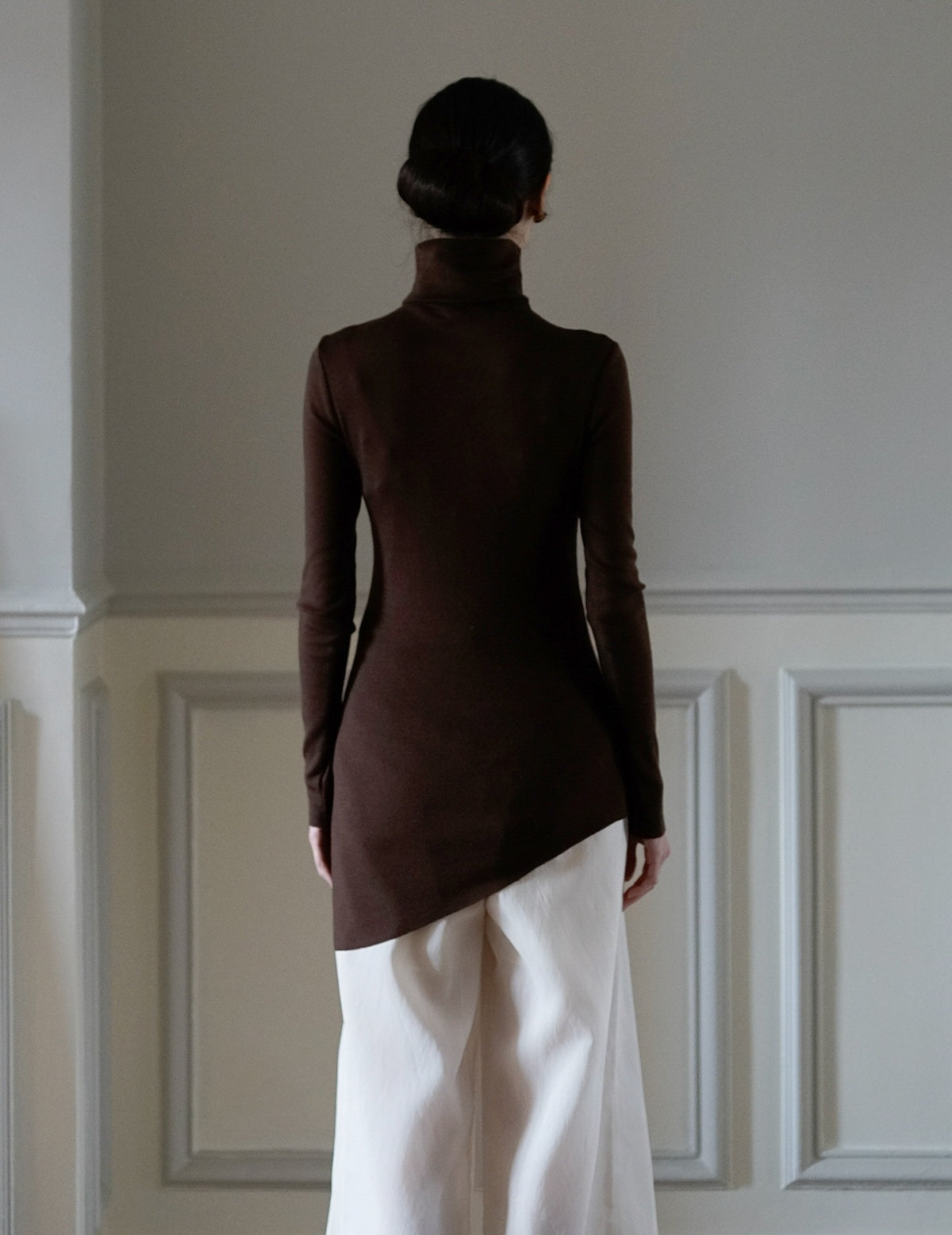 Genie 初剪羊毛高領上衣・桃木色