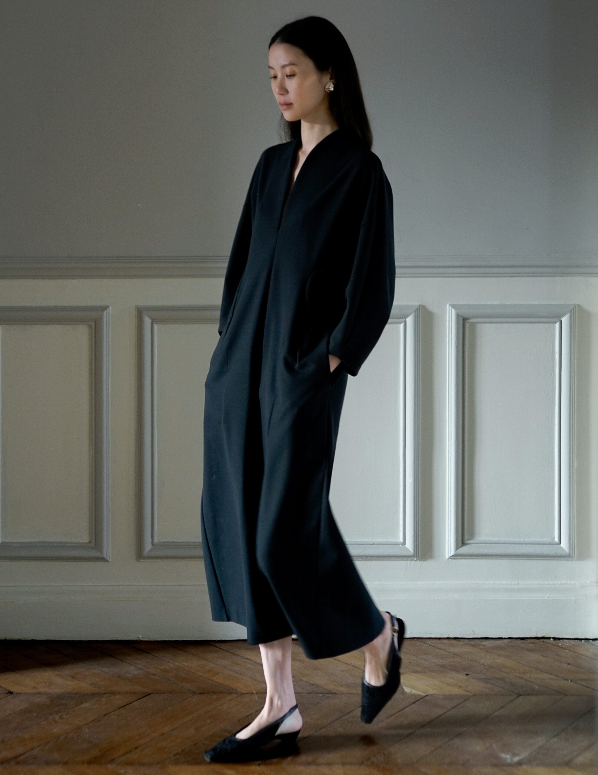 Double Jersey I-Line Dress・Black