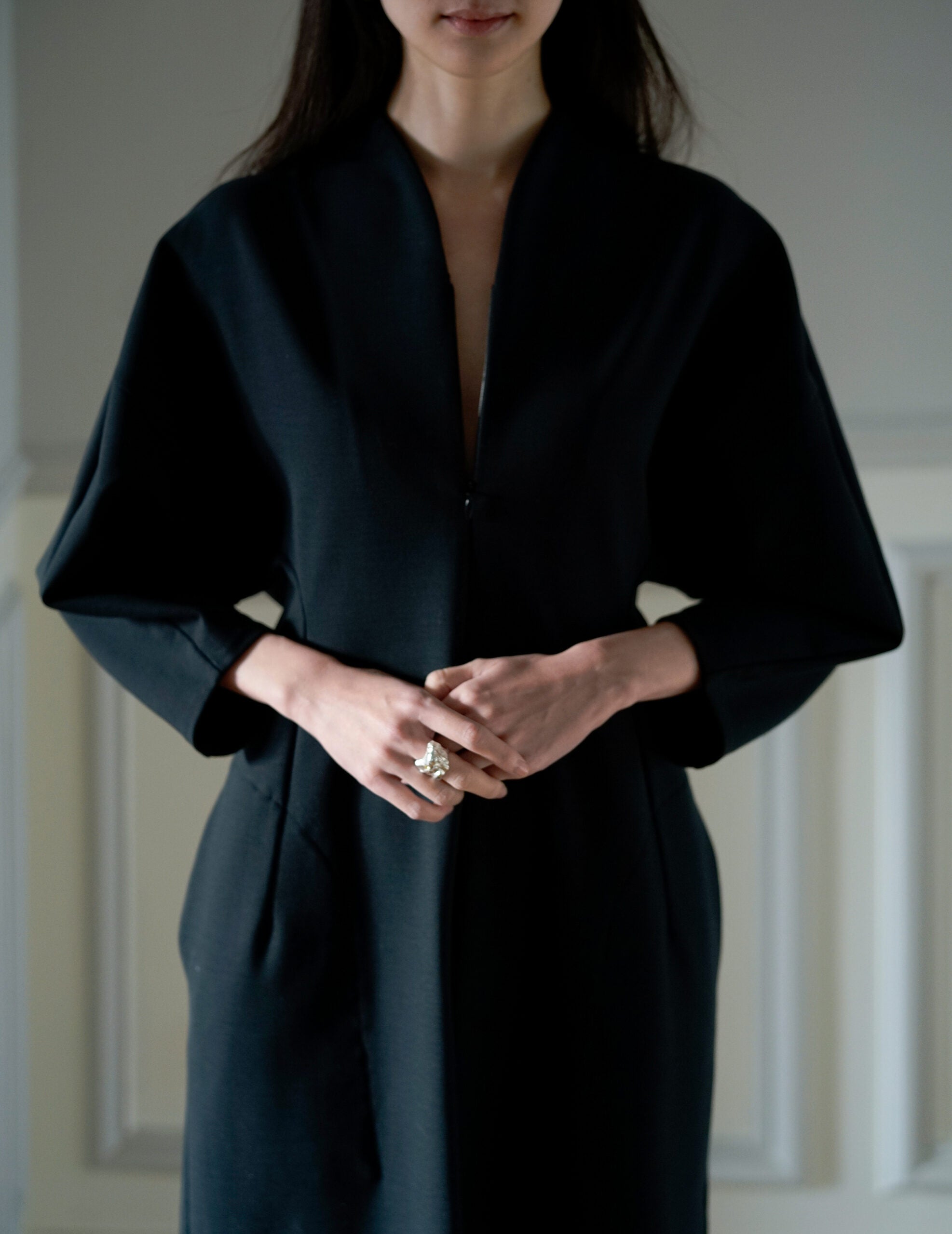 Double Jersey I-Line Dress・Black