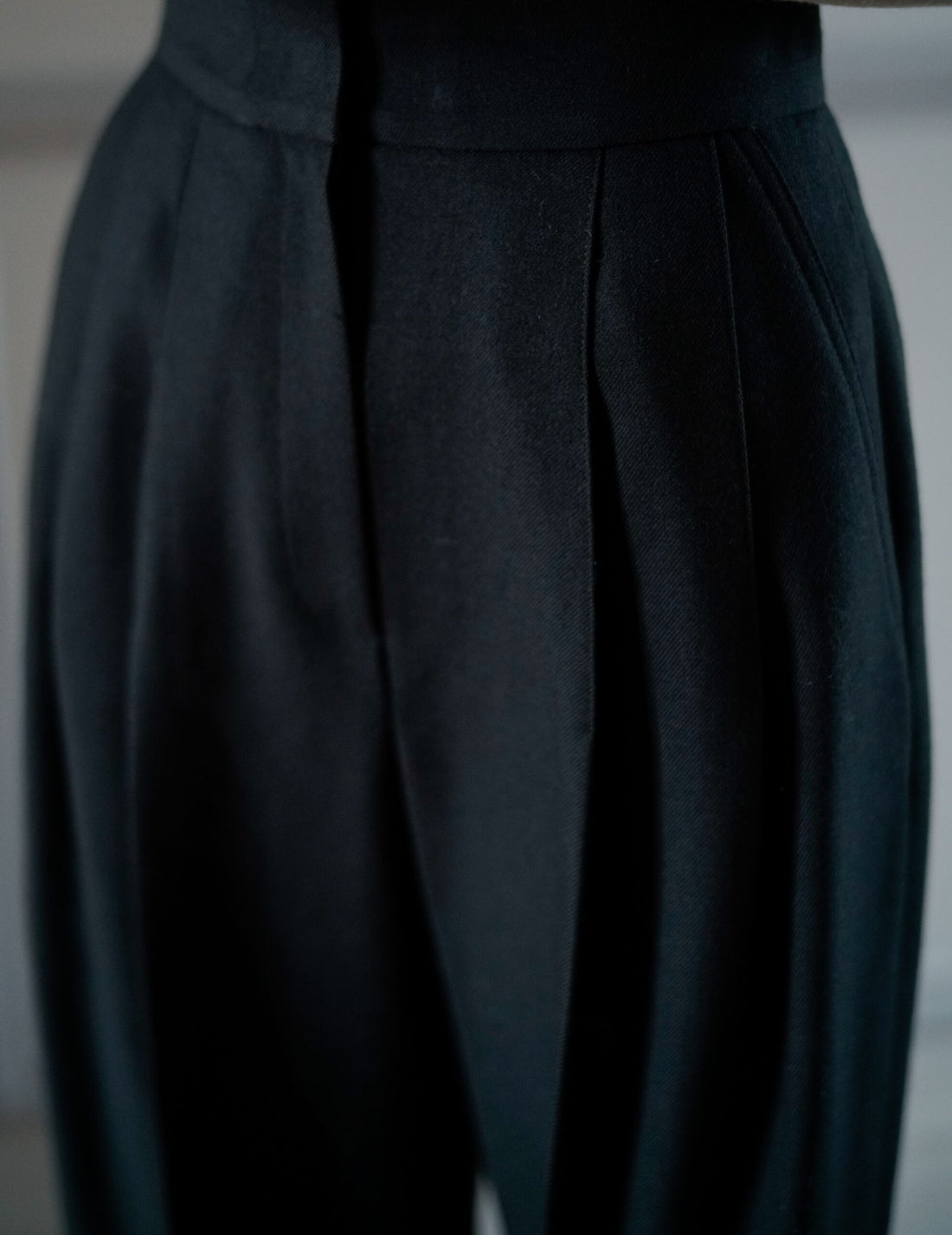 Marlenka Cropped Wool Pants・Dark Khaki