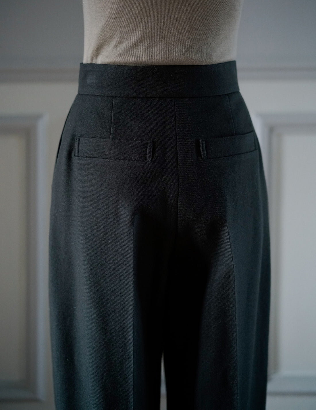 Marlenka Cropped Wool Pants・Dark Khaki