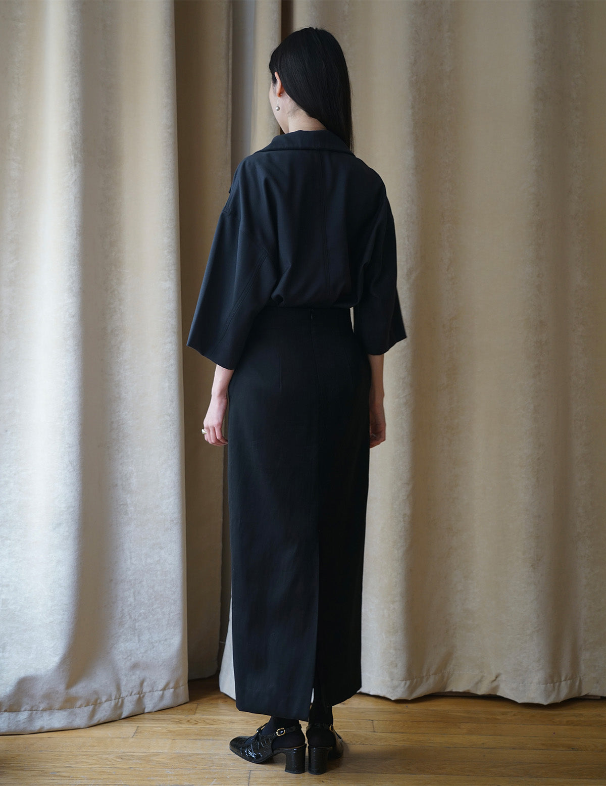 Turtleneck Half Sleeve Top・Navy