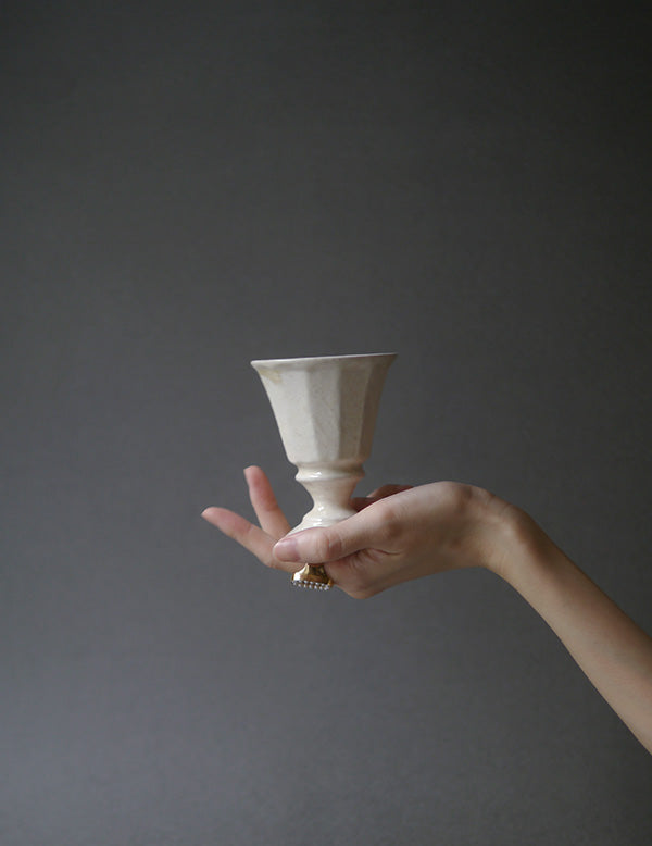 White Glazed Sake Cup