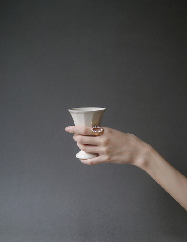 White Glazed Sake Cup